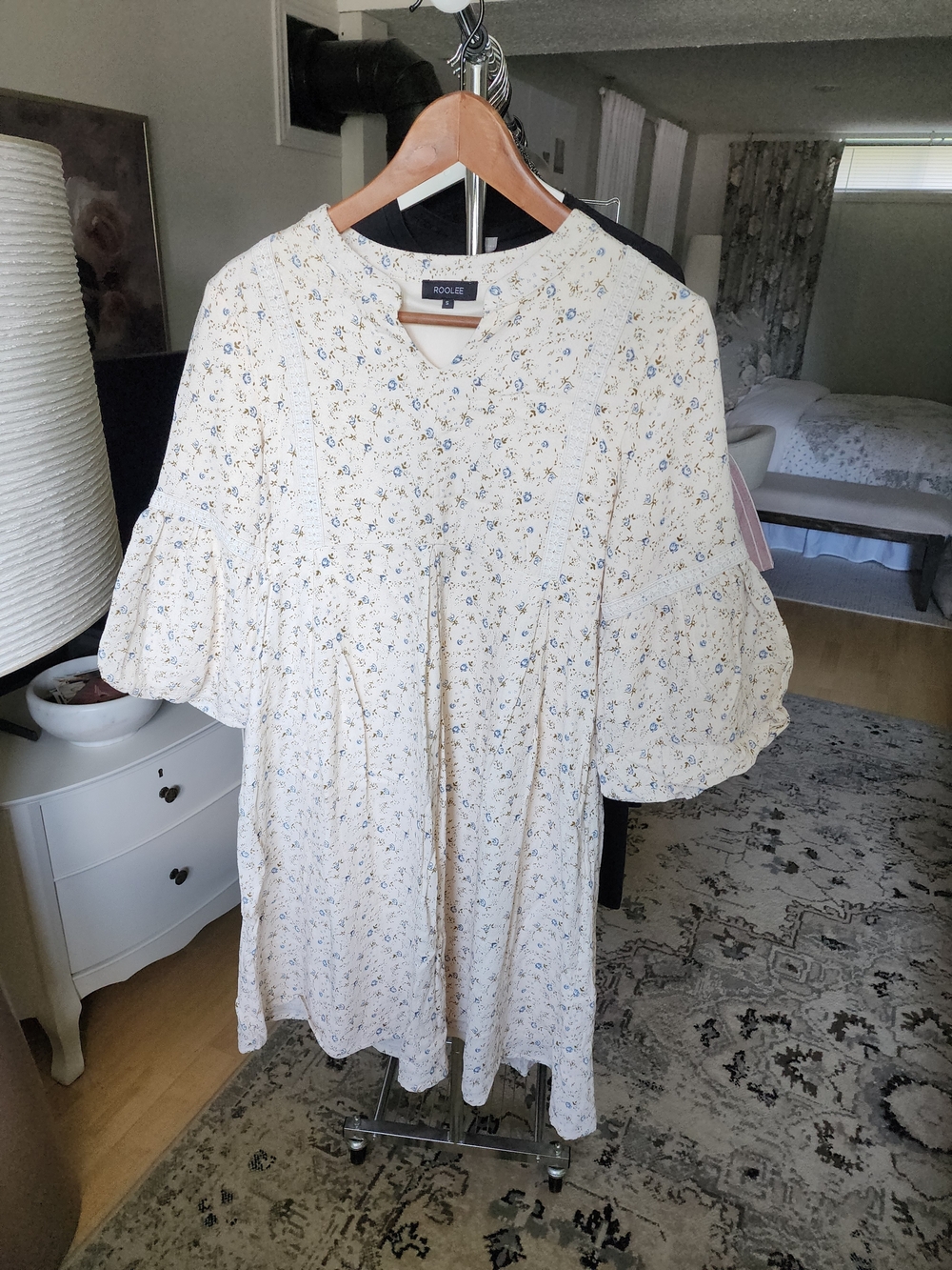 Cream Floral Babydoll Dress